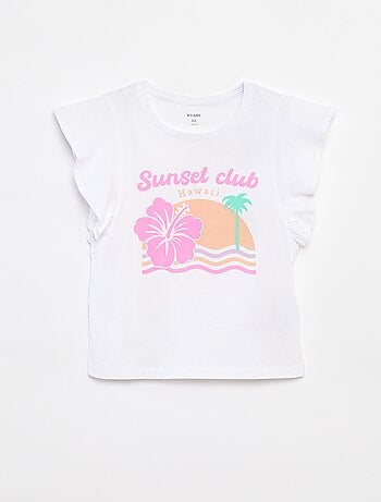 T-shirt en jersey à emmanchures volantées