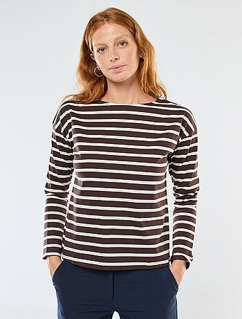 T-shirt en jersey à manches longues à motif rayé