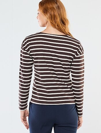 T-shirt en jersey à manches longues à motif rayé