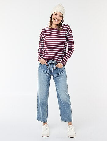 T-shirt en jersey à manches longues à motif rayé