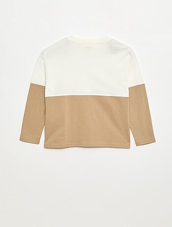 T-shirt en jersey à manches longues effet colorblock