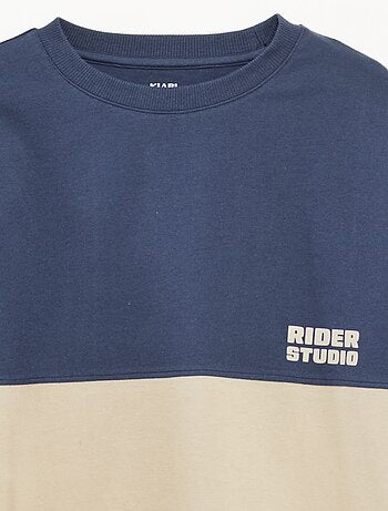 T-shirt en jersey à manches longues effet colorblock