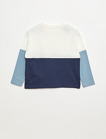 T-shirt en jersey à manches longues effet colorblock