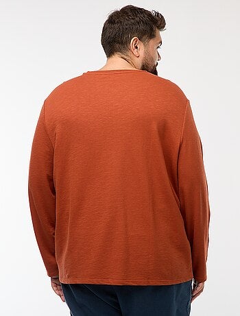 T-shirt en jersey à manches longues et col tunisien