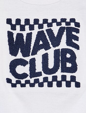 T-shirt en jersey avec inscription en maille bouclette
