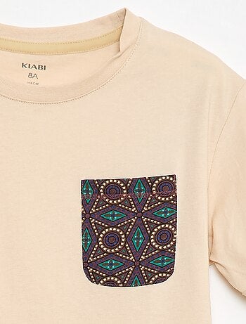 T-shirt en jersey avec poche poitrine à motif