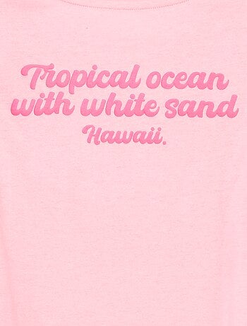 T-shirt en jersey avec un imprimé recto/verso et des manches volantées