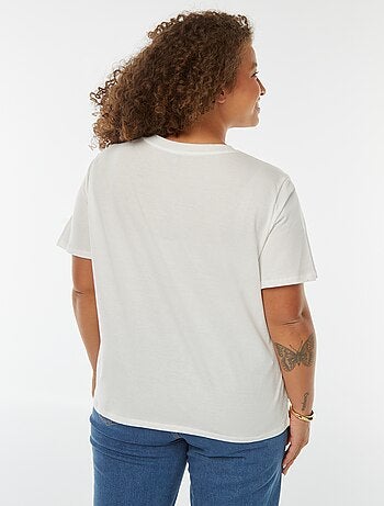 T-shirt en jersey effet broderie à la base