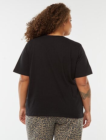 T-shirt en jersey effet broderie à la base