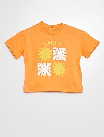 T-shirt en jersey imprimé manches courtes