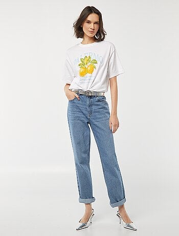 T-shirt en jersey manches courtes imprimé