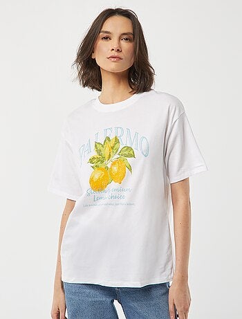 T-shirt en jersey manches courtes imprimé