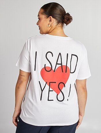 T-shirt en jersey manches courtes 'OUI'