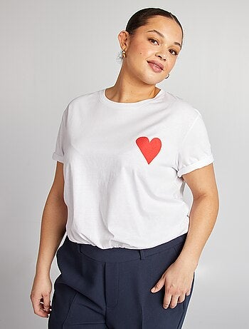 T-shirt en jersey manches courtes 'OUI'