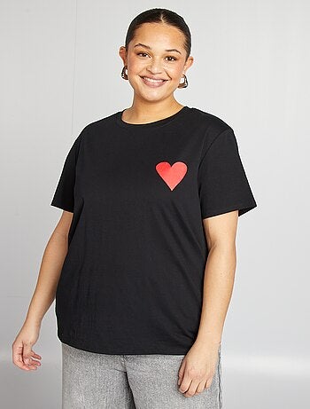 T-shirt en jersey manches courtes 'OUI'