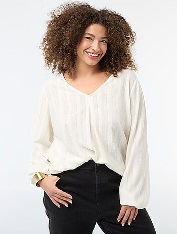 T-shirt en maille ajourée à manches courtes