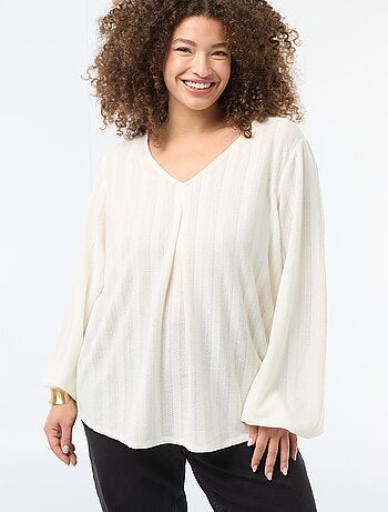 T-shirt en maille ajourée à manches courtes