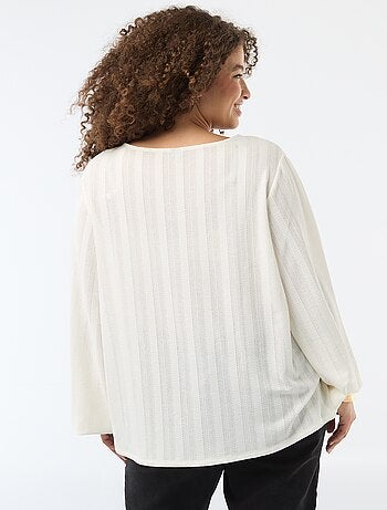 T-shirt en maille ajourée à manches courtes