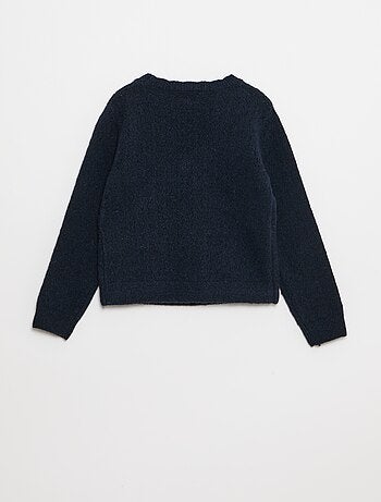 T-shirt en maille ajourée avec col cache-cœur
