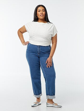T-shirt en maille ajourée manches courtes