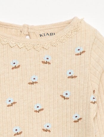 T-shirt en maille côtelée