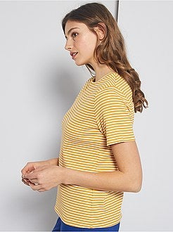 T-shirt en maille côtelée - Kiabi