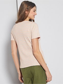 T-shirt en maille côtelée - Kiabi
