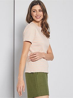 T-shirt en maille côtelée - Kiabi