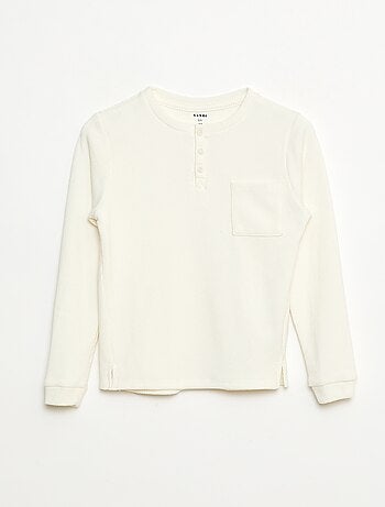 T-shirt en maille doudou avec poche poitrine