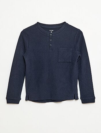 T-shirt en maille doudou avec poche poitrine