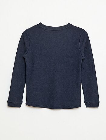 T-shirt en maille doudou avec poche poitrine