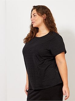 T-shirt en maille fantaisie ajourée - Kiabi