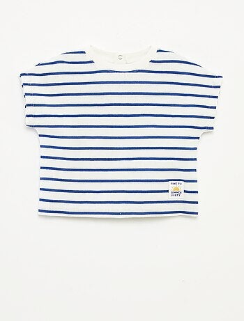 T-shirt en maille gaufrée avec imprimé