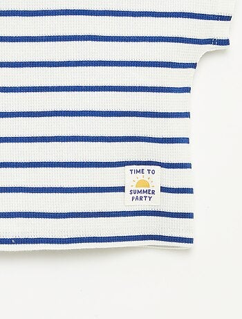 T-shirt en maille gaufrée avec imprimé