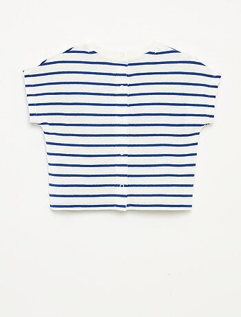 T-shirt en maille gaufrée avec imprimé