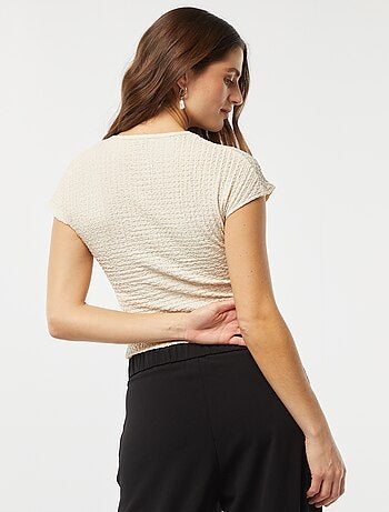 T-shirt en maille gaufrée