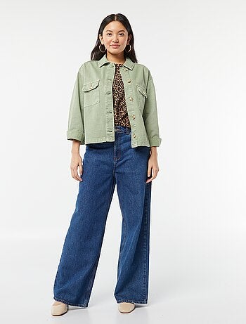 T-shirt en matière fantaisie avec manches chauve-souris