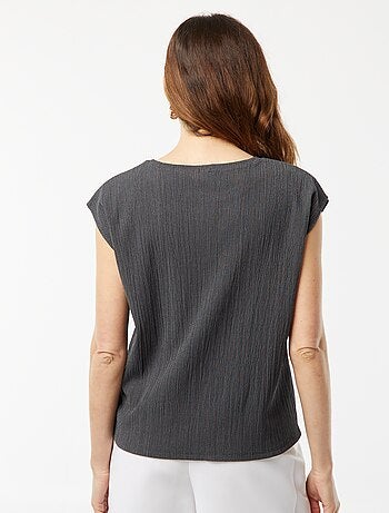 T-shirt en matière fantaisie avec manches chauve-souris