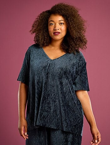 T-shirt en velours côtelé à manches courtes