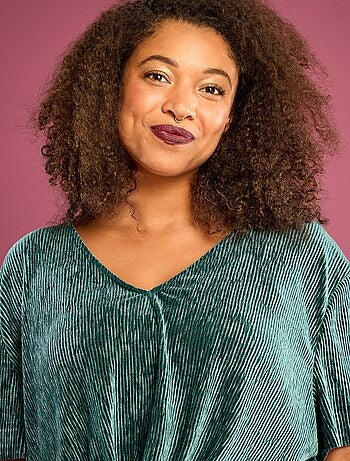 T-shirt en velours côtelé à manches courtes