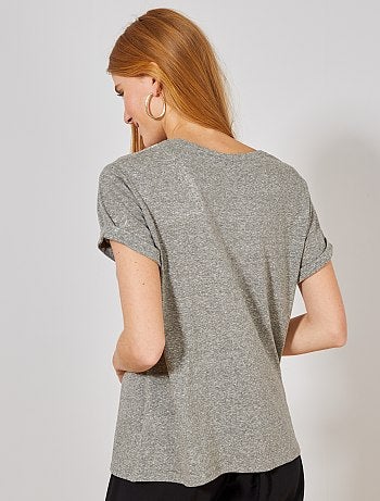 Femme du 34 au 48 - T-shirt fluide 'éco-conception' - Kiabi