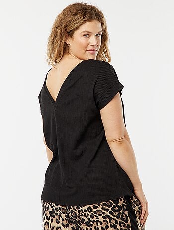 T-shirt fluide en maille gaufrée