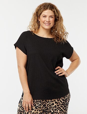 T-shirt fluide en maille gaufrée
