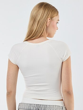 T-shirt froncé uni