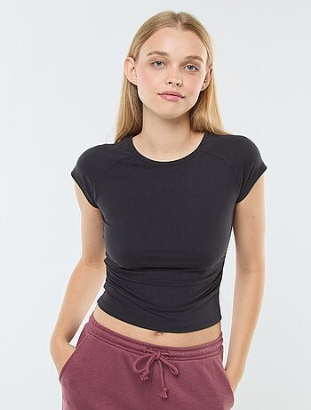 T-shirt froncé uni