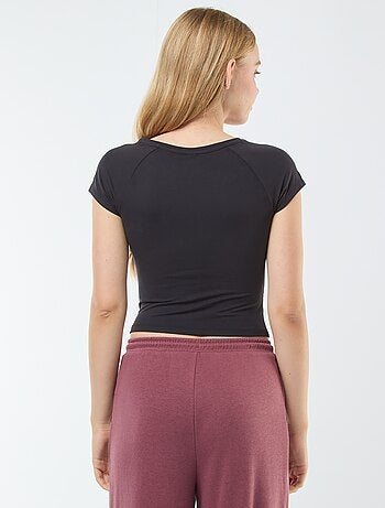 T-shirt froncé uni