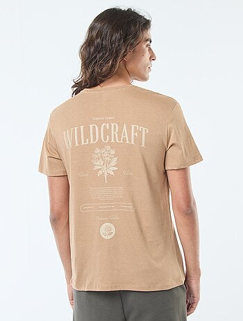 T-shirt imprimé à manches courtes et col rond