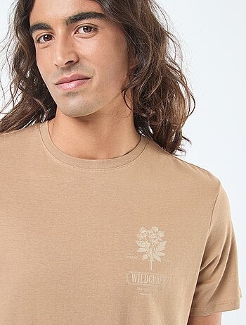 T-shirt imprimé à manches courtes et col rond