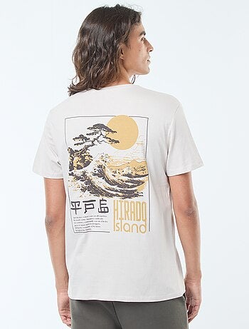 T-shirt imprimé à manches courtes et col rond