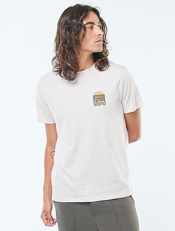 T-shirt imprimé à manches courtes et col rond